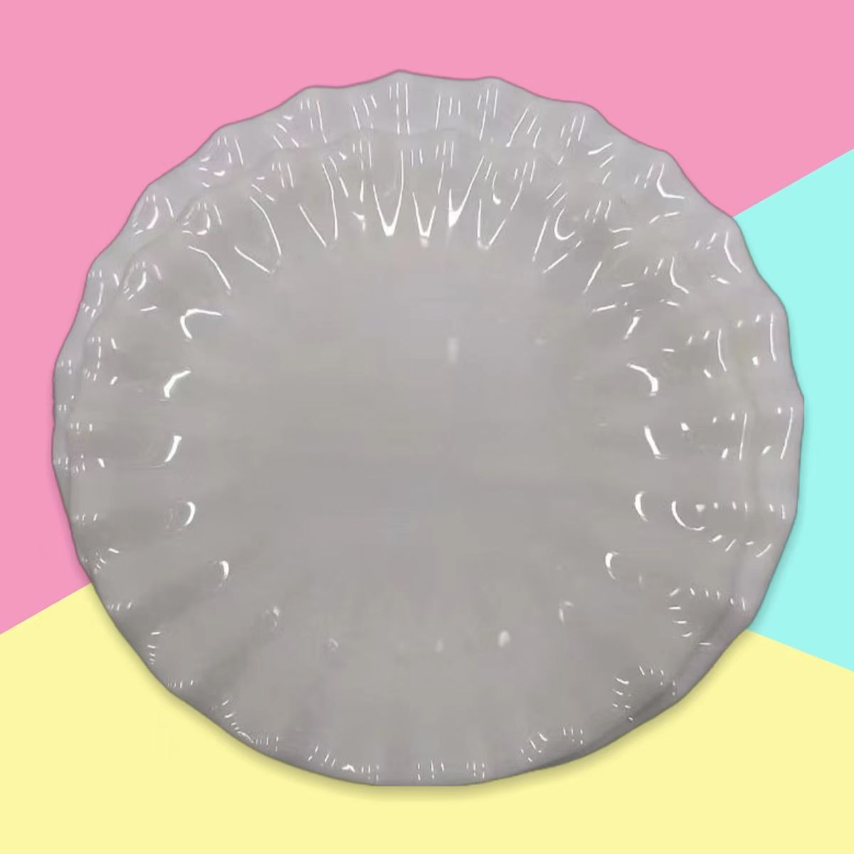 White melamine creative round plates for hotel hot pot, banquet dishes, cold dishes, snacks, plastic flat plates, pastries, commercial use pic 1