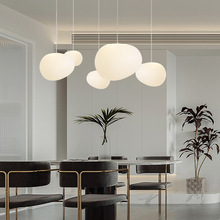 Japanese-style imitation silk ceiling lamps, Nordic living room lighting fixtures, modern and simple bedroom lamps, personalized and artistic round ceiling lamps pic 9