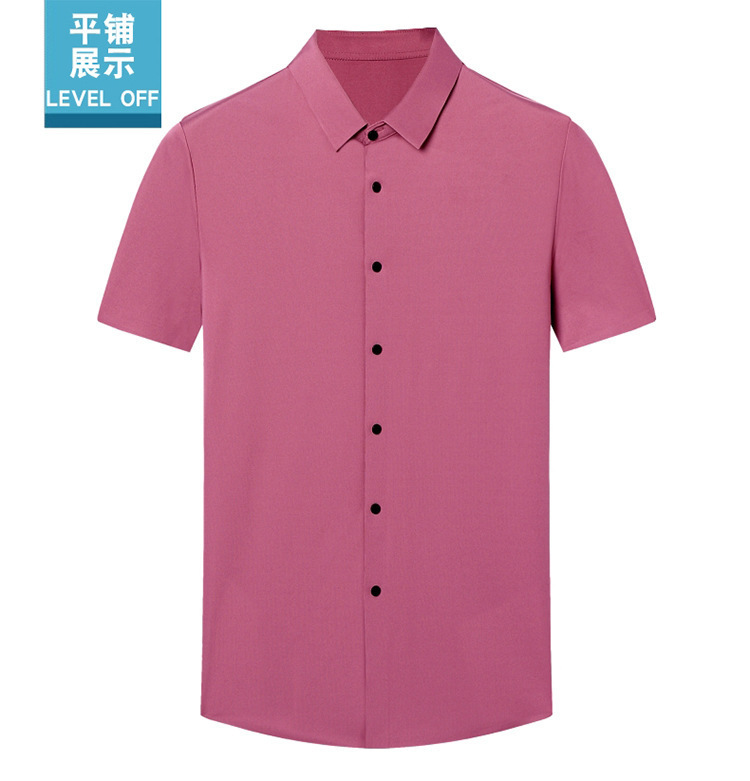 Verano 2024 nuevo negocio morera seda manga corta camisa de hombre de mediana edad verano casual vestido formal sin marcas camisas de hombre pic 42