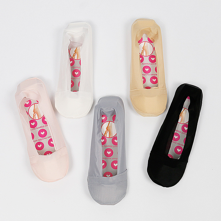 A-C1728 Boat Socks for Women Spring and Summer: Thin anti-slip Silicone Invisible socks, Silk lockstitch single shoes, shallow socks, Cotton socks pic 2