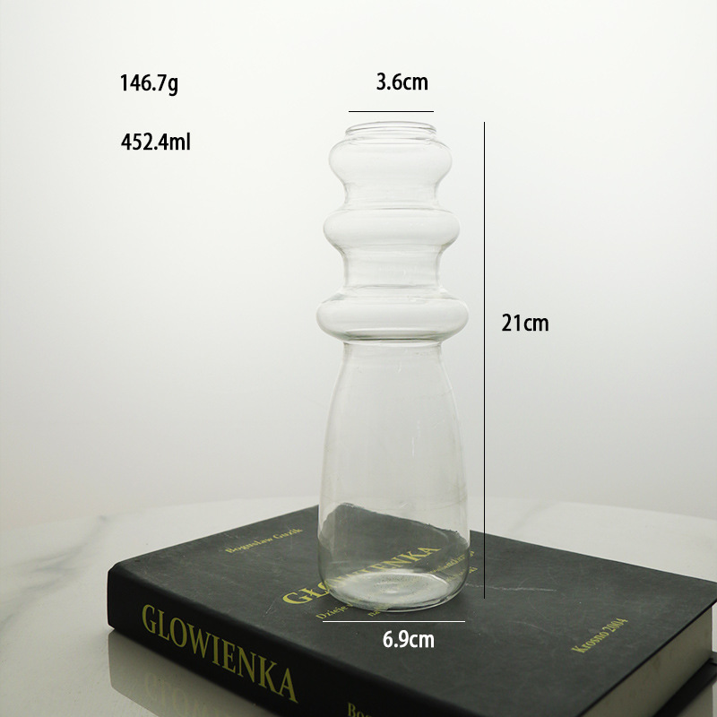 A popular Instags-style glass small vase, a niche hydroponic and hydroponic transparent light luxury bubble decoration for living room flower arrangement pic 5