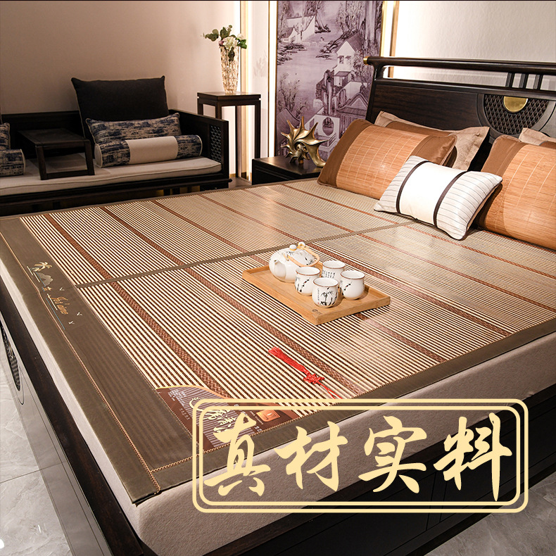 Summer bamboo MATS, 1.8 cool MATS, double household ice silk MATS, 1.5 student dormitory single foldable bamboo MATS wholesale pic 7
