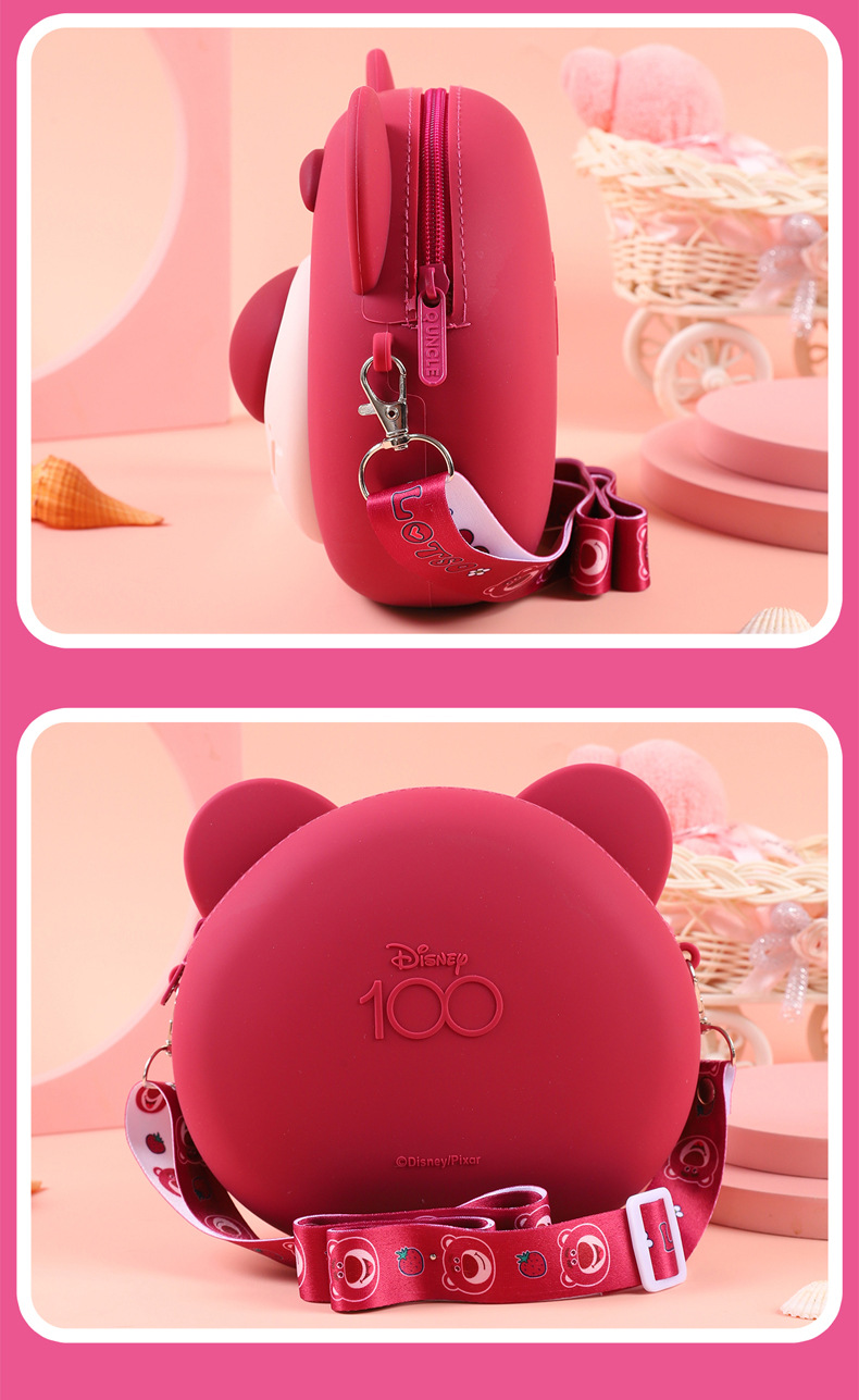 草莓熊儿童可爱卡通硅胶单肩斜挎零钱包2023新款手机包礼物详情7