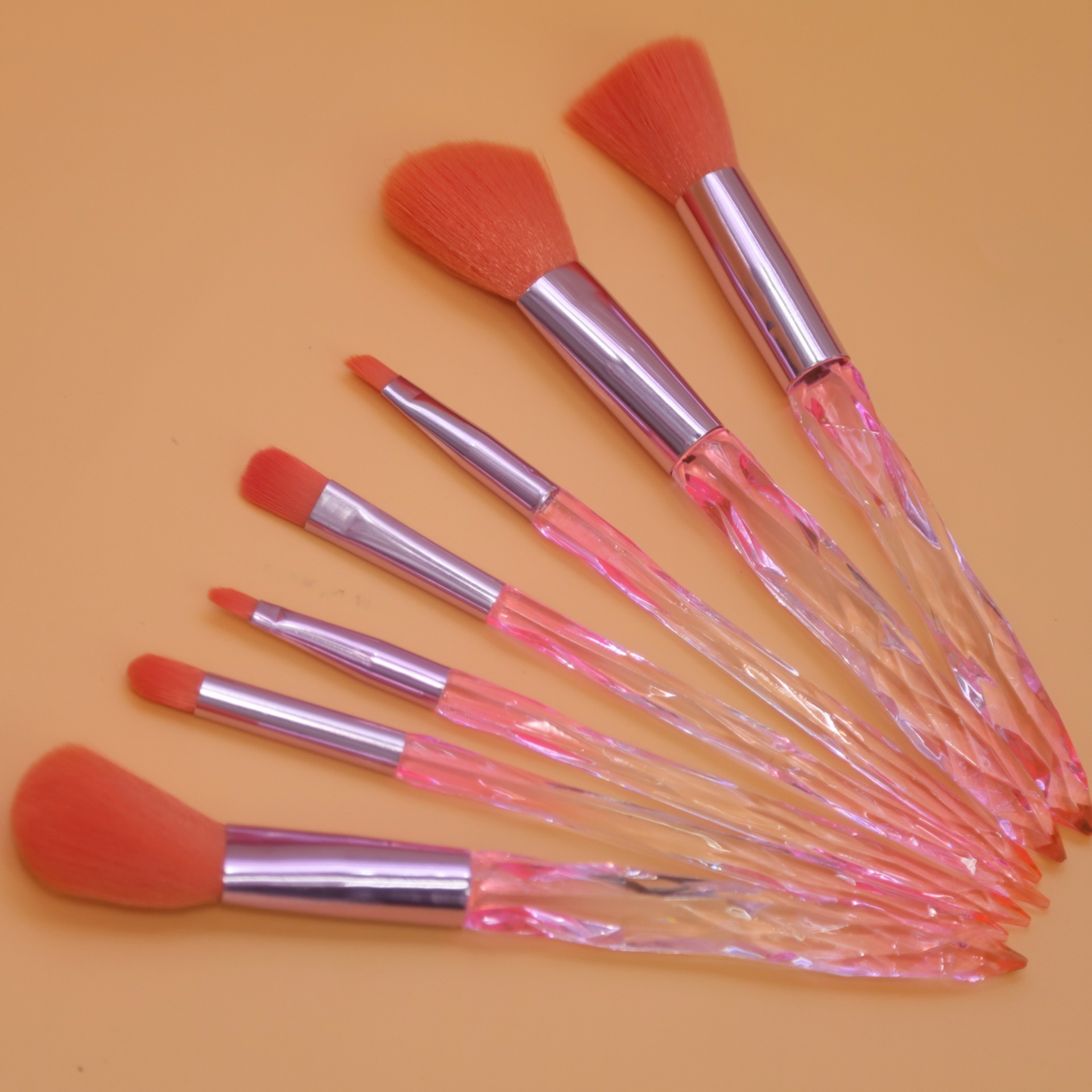 7支水晶柄化妆刷套装螺旋纹流沙美妆工具眼影刷唇刷厂家直销批发详情6
