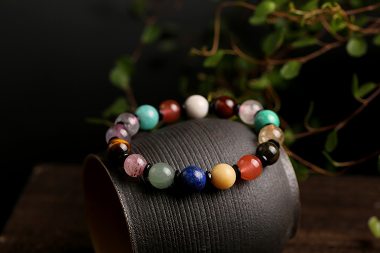 Wholesale of natural multi-treasure bracelets for women, featuring lapis lazuli, rose quartz, Tianhe stone and amethyst pic 3