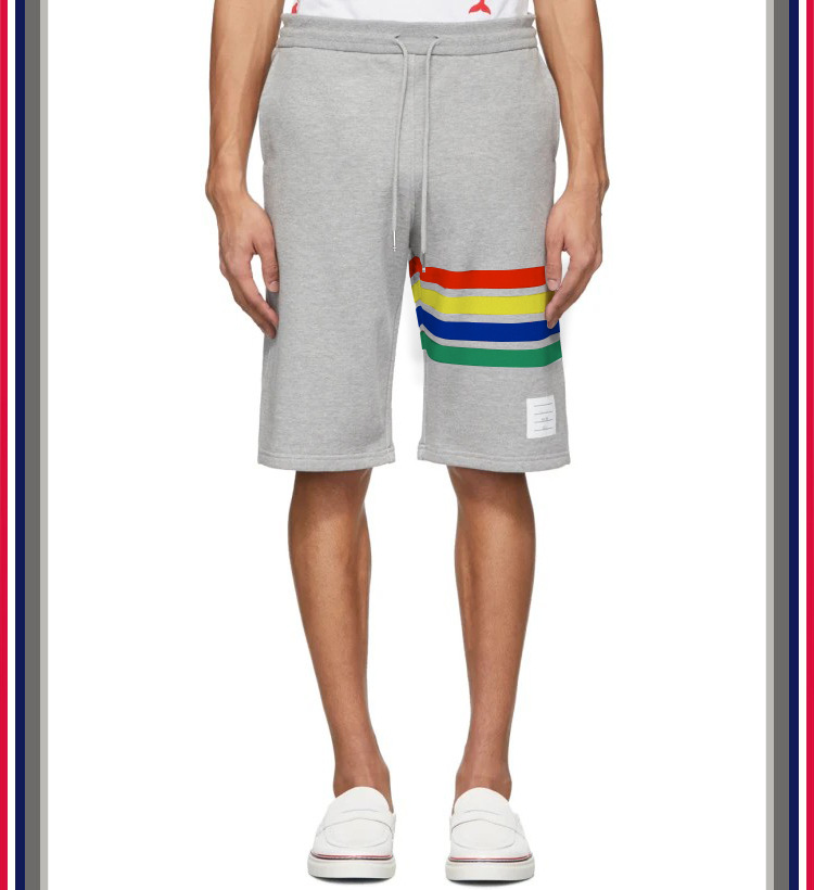 TB teñido teñido cuatro barras rayas moda hombre verano moda pantalones de algodón moda marca pantalones medios pantalones deportivos pantalones casuales hombres pic 57