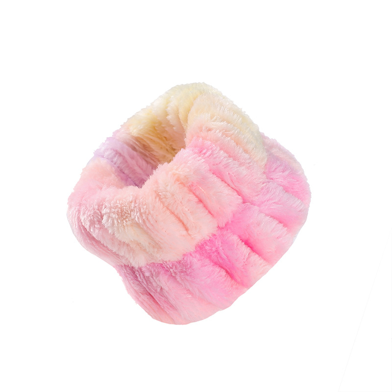 Bow face wash and hair band for girls wholesale solid color white matching makeup simple sweat-wiping wrist band flannel hair band pic 78