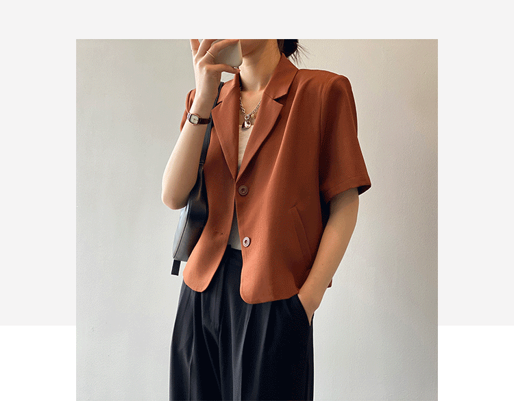 Yanshuang Solid Color short-sleeved blazer for women 2022 Summer New Korean Style loose and elegant short jacket 80158 pic 4