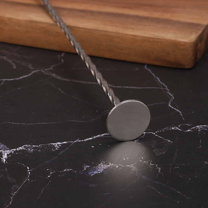 A 9-piece stainless steel cocktail shaker, cocktail shaker and mixing tool set with a bamboo base for storage pic 18