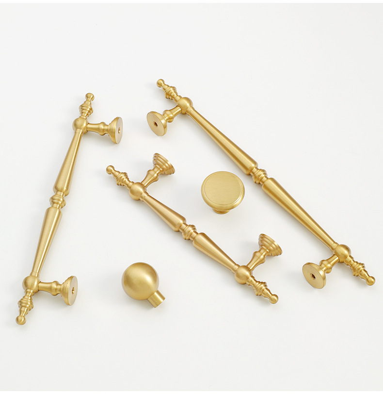 批发柜门拉手法式轻奢衣柜抽屉门把手美式黄铜柜子橱柜餐边柜拉手详情30