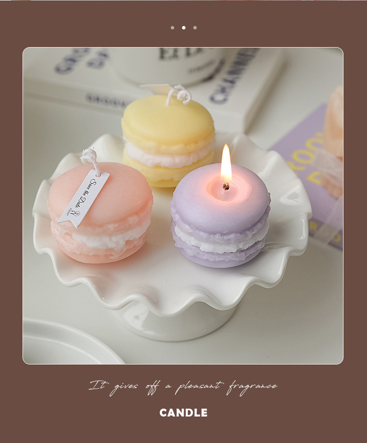 Macaron scented candles, Instagram-style photo props, diy birthday gifts pic 2