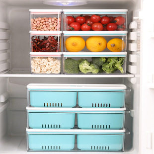 塑料木纹密封罐批发杂粮透明玻璃收纳罐子 冰箱保鲜盒厨房储物罐详情6