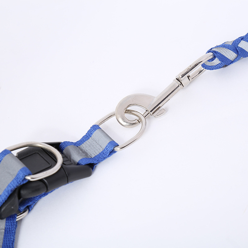 厂家批发家用宠物牵引绳小型犬反光手编圆绳带胸背狗绳宠物用品详情10