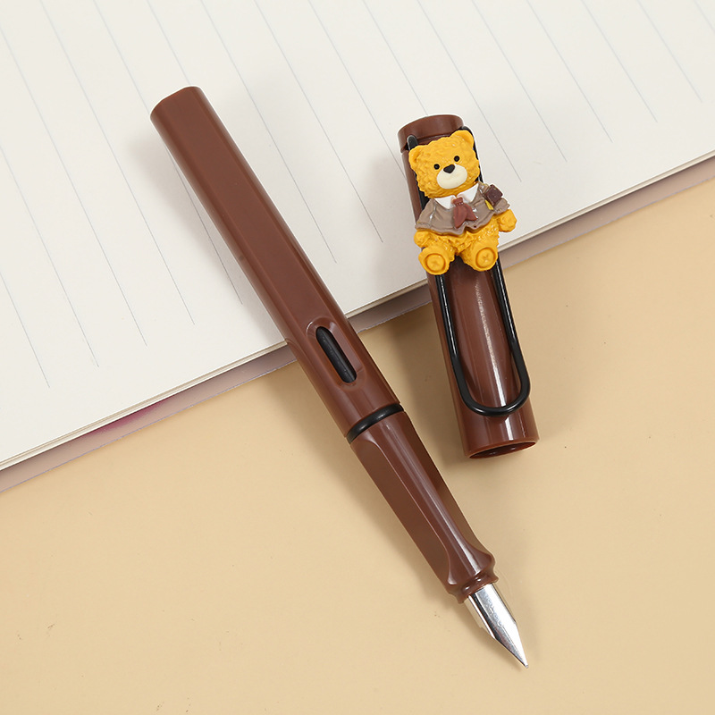 ZF2671Nandy Bear Pen for correcting posture and practicing calligraphy, with replaceable ink cartridges, is a special pen for boys and girls to write pic 9