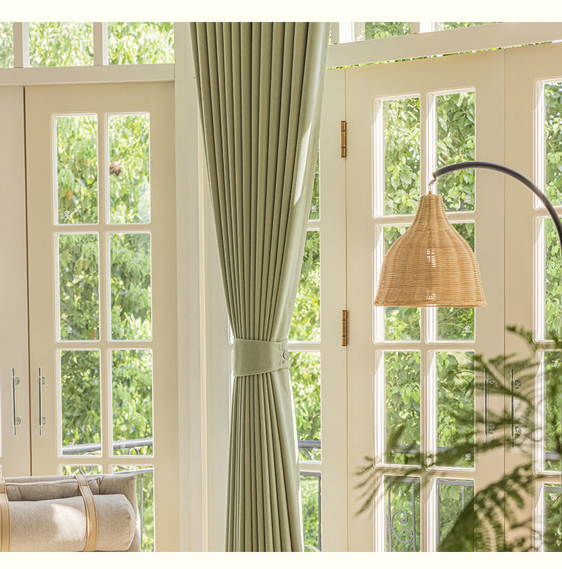 The new Chenier herringbone high-temperature set curtain is a modern, simple and light luxury product for light-blocking curtains in living rooms and bedrooms pic 16