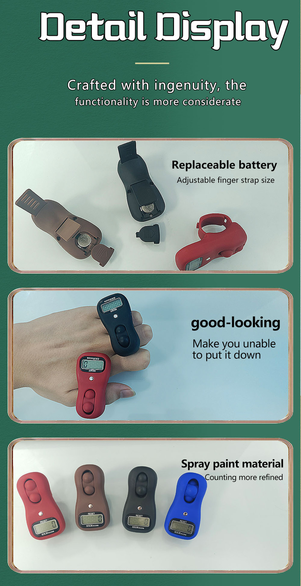 sxh5136 Manual dial counter, portable finger hand-held rotary dial counter 3001P pic 4