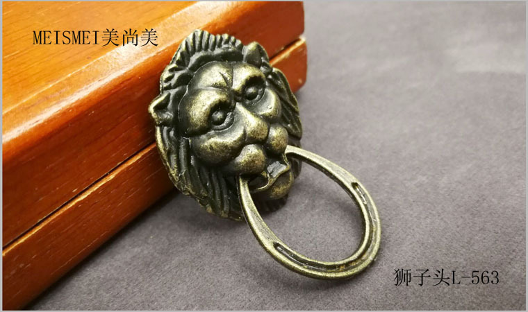 29*48mm alloy door handle, antique bronze lion head handle, cabinet door handle, home decoration hardware handle pic 10