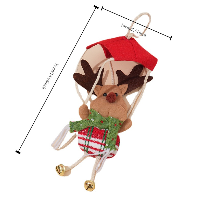 新款创意圣诞降落伞铃铛老人挂件 雪人挂件 麋鹿挂件 现货批发详情9