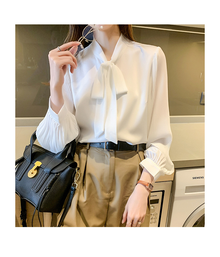 时尚气质欧货雪纺衬衫女装春秋装2023年新款春夏长袖上衣女士衬衣详情22