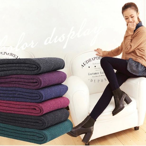 New 350g fleece and thickened one-piece pants for autumn and winter wear with seven-color cotton leggings pic 1