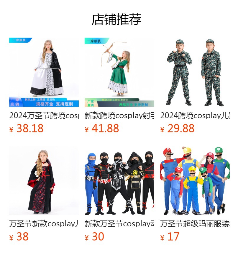 2024万圣节cosplay儿童女巫服装cos跨境女孩派对舞台表演服装厂家详情10