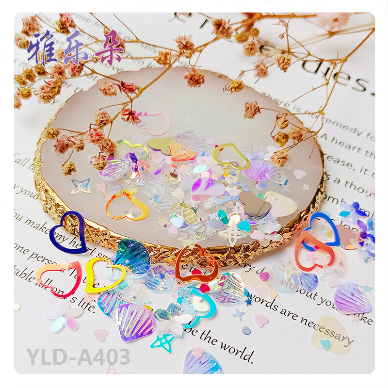 五角星亮片独立日派对小包装珠片抛撒节日10MM平面混三色星星亮片详情6