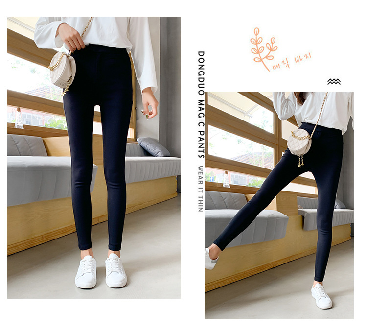 Magic Pants Women 2022 New style outerwear long pants for women, fleece and thickened, high-waisted, slimming, versatile, hip-lifting, petite leggings pic 30