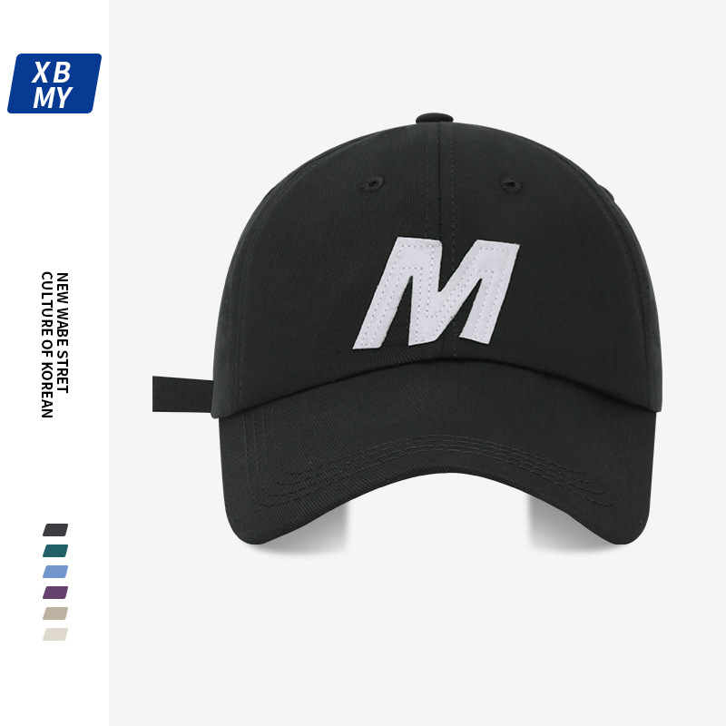 Coreano casual alfabetico M gorra de béisbol para hombres y mujeres casual ins maré versátil cara pequeña tapa suave sombrero de lengua de estudiante día pic 13