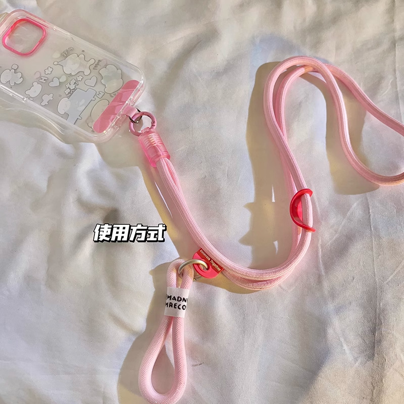 整套精致编织手机卡套挂绳 斜挎可背彩色车绳子 带子挂链挂件防丢详情3