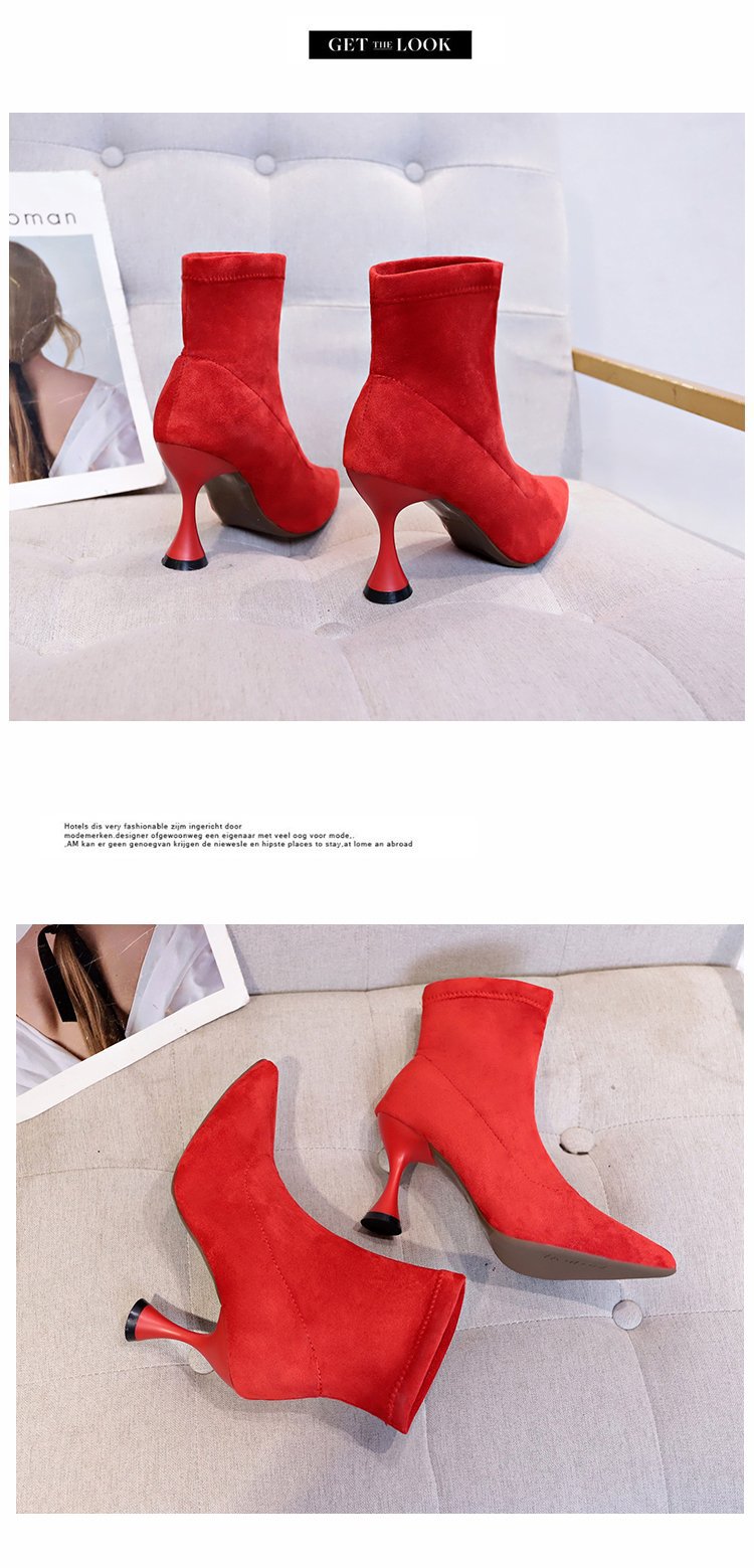 2024春季季新款时尚尖头马丁靴酒杯跟欧美舒适加绒女短靴子批发详情19