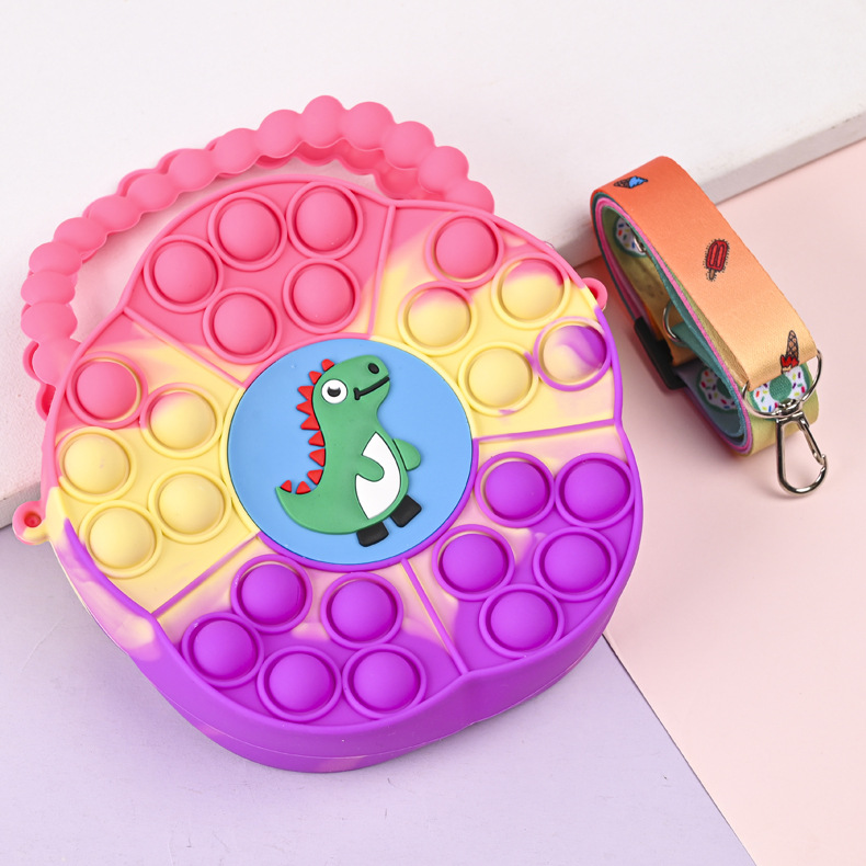 2023新款儿童花型手提单肩斜挎包卡通迷你可爱泡泡包硅胶手提零钱详情13