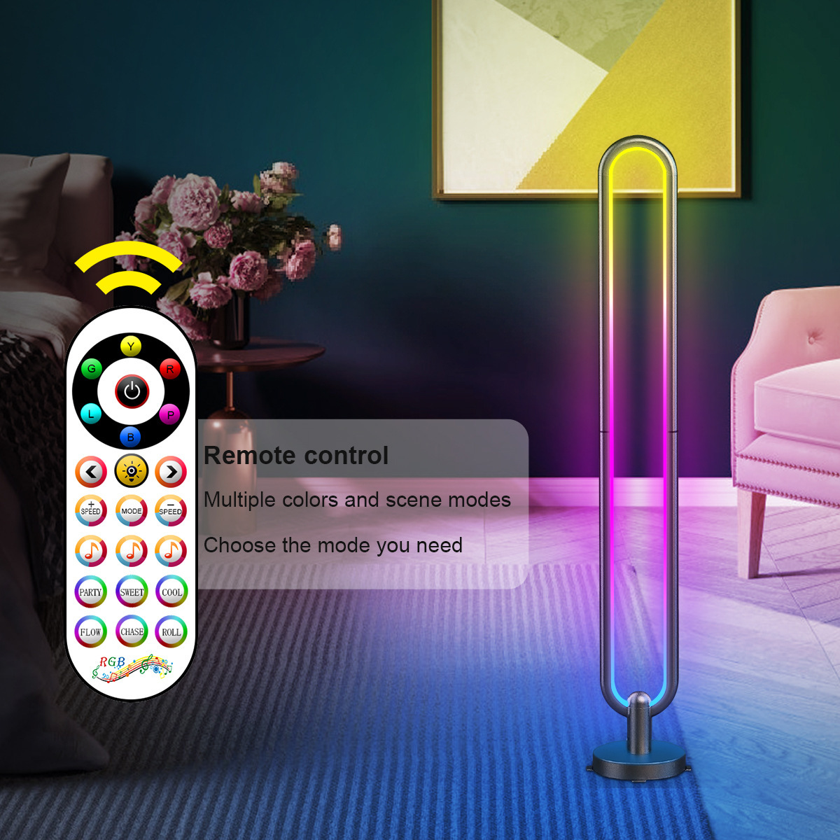 led iridescent floor lamp pic 2