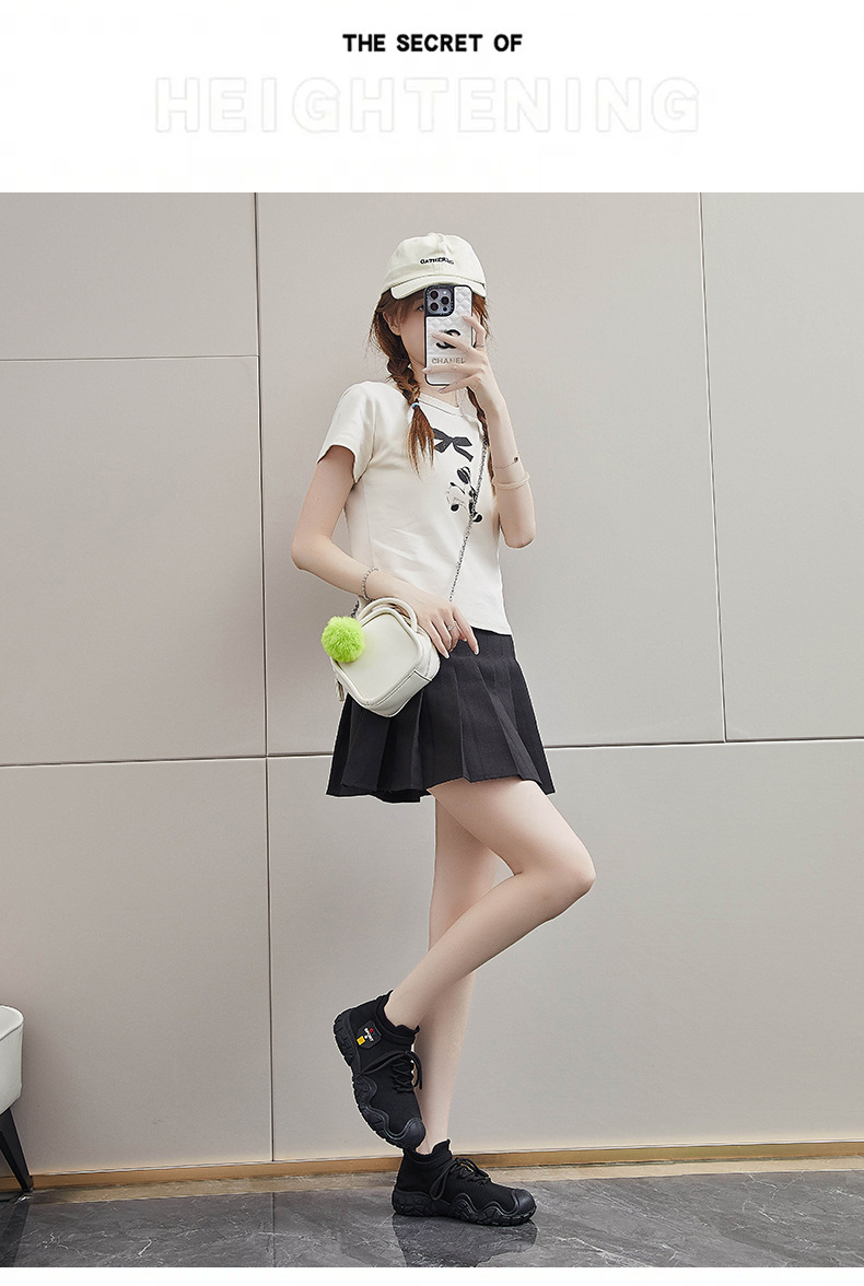 ins韩版飞织鞋2024秋季新款学生增高运动鞋健身跑步休闲街拍LD02详情5