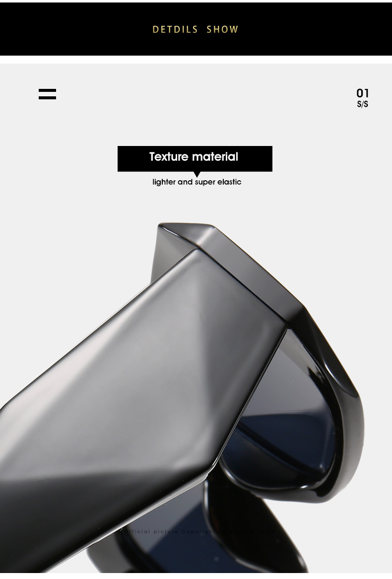 2021 new square-framed sunglasses, European and American personalized plastic-trimmed square glasses, personalized wide-leg sunglasses for women pic 17