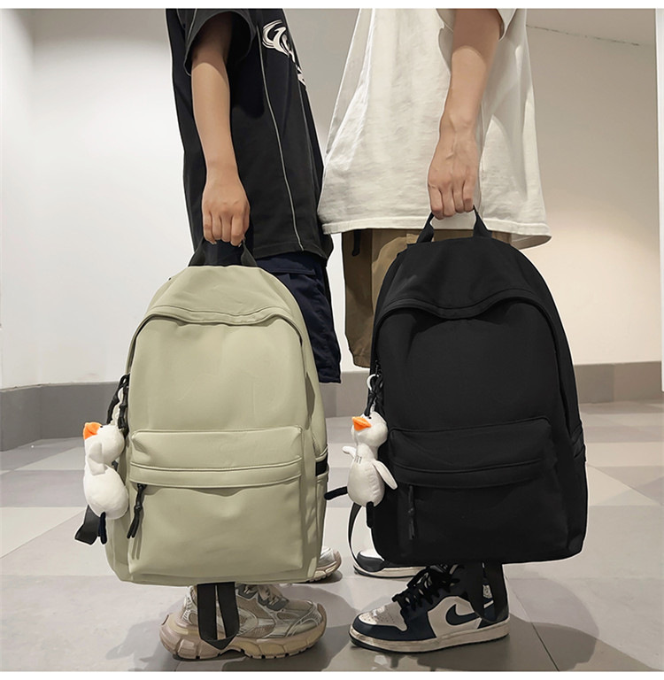 跨境2024新款男简约高中大学生双肩包女休闲大容量初中生旅行背包详情15