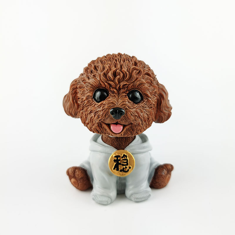 创意可爱车内饰品车载摇头公仔泰迪八哥蛋糕烘焙摆件摇头狗小福详情9