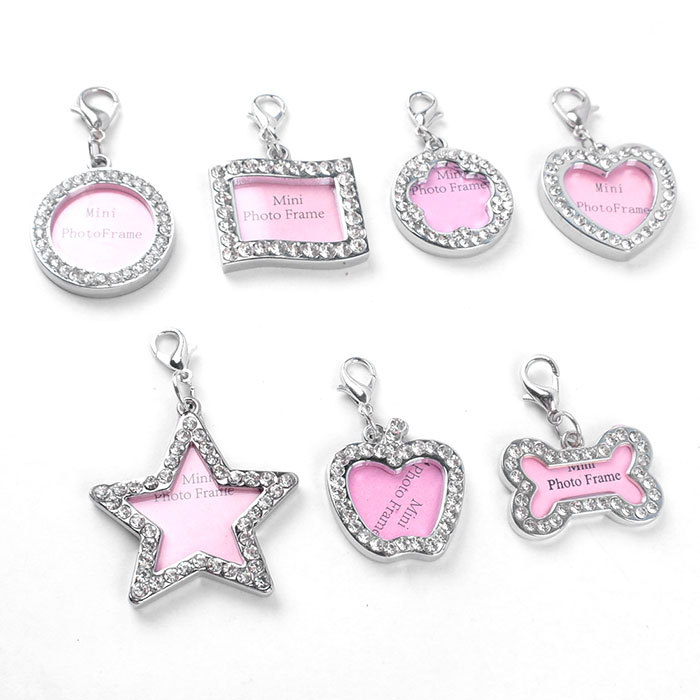Factory direct supply of cross-border in-stock handwritten heart-shaped dog pendants, pet identity tags, Easter and Christmas diamond-encrusted dog tags pic 37