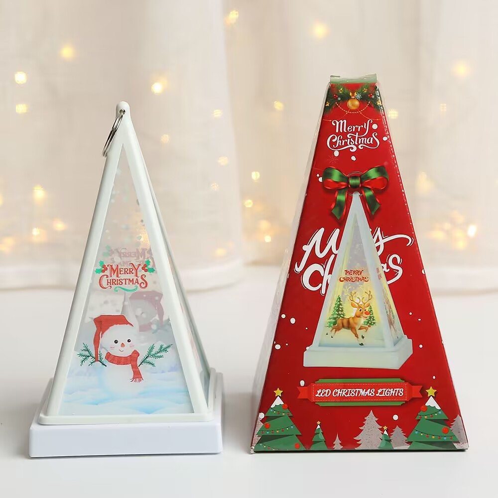 New Christmas decorations: Hand-held triangular wind lamps, night lights, pendants, LED electronic candles, candlestick lights pic 29
