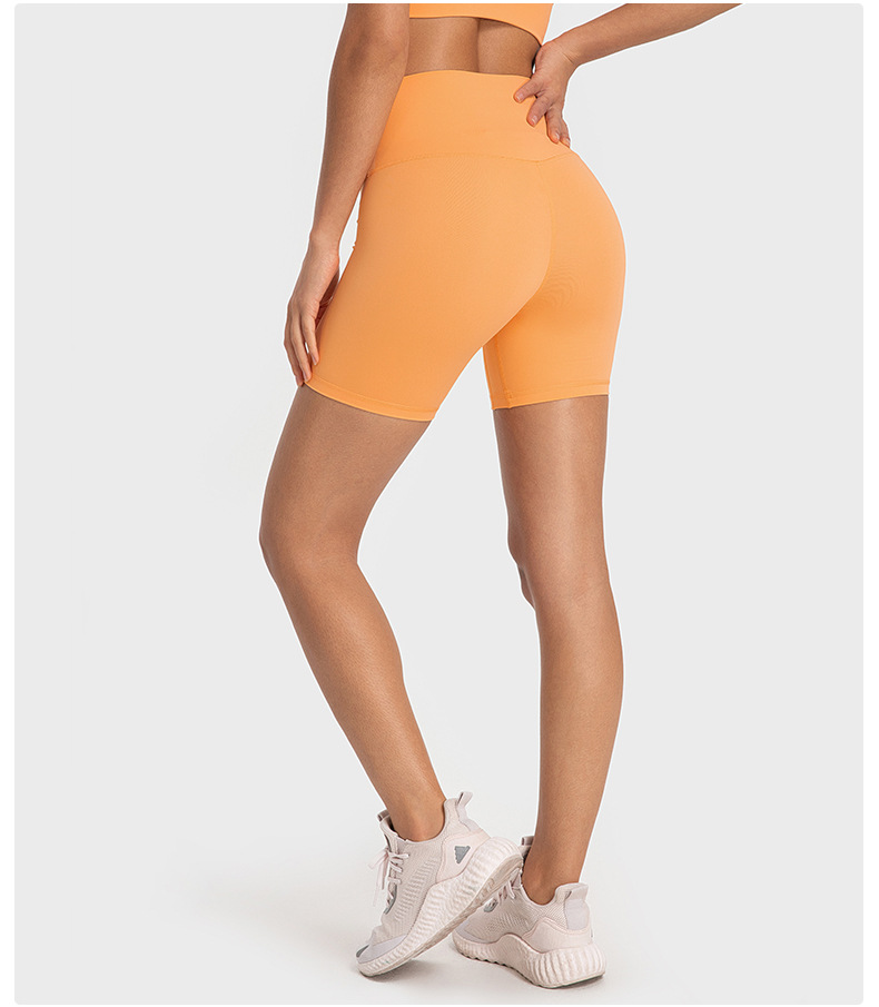 New nude-feel, no-embarrassment line solid color yoga shorts, double-sided brushed tight elastic sports and fitness three-inch pants for women pic 42