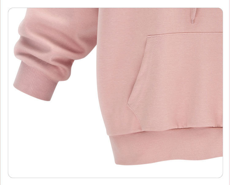 A new large-sized, fleece and thickened hooded sweatshirt for women with loose long-sleeved sleeves pic 12