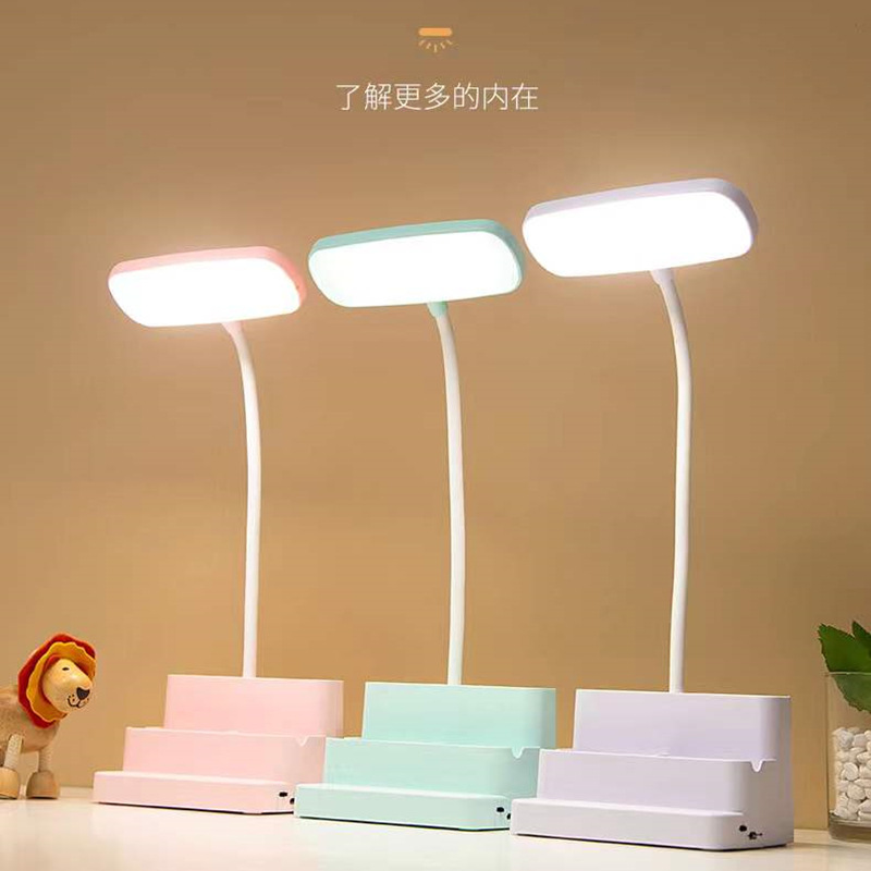 USB charging pen holder, desk lamp, three-source touch switch, LED bedside lamp, mobile phone stand, gift, advertisement, printing pic 1