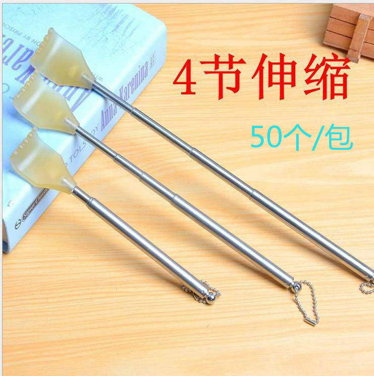Four-section telescopic stainless steel horn scratcher, back steel pipe scratcher, no need for gifts pic 1