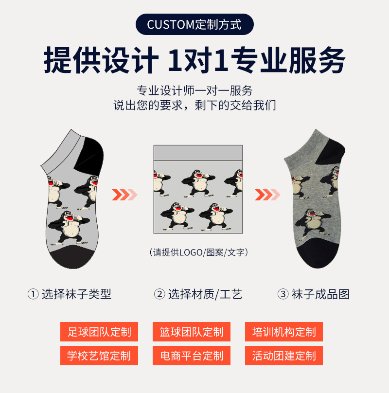 Custom-made baby socks with patterns and logos, all-cotton newborn short socks, jacquard custom-made loop socks pic 4