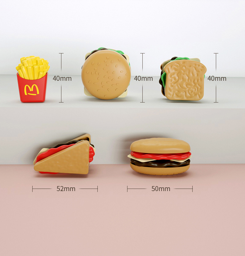 Detachable simulation hamburger, bread and fries, children's house play toys, Western food educational set, boys' and girls' toys pic 10