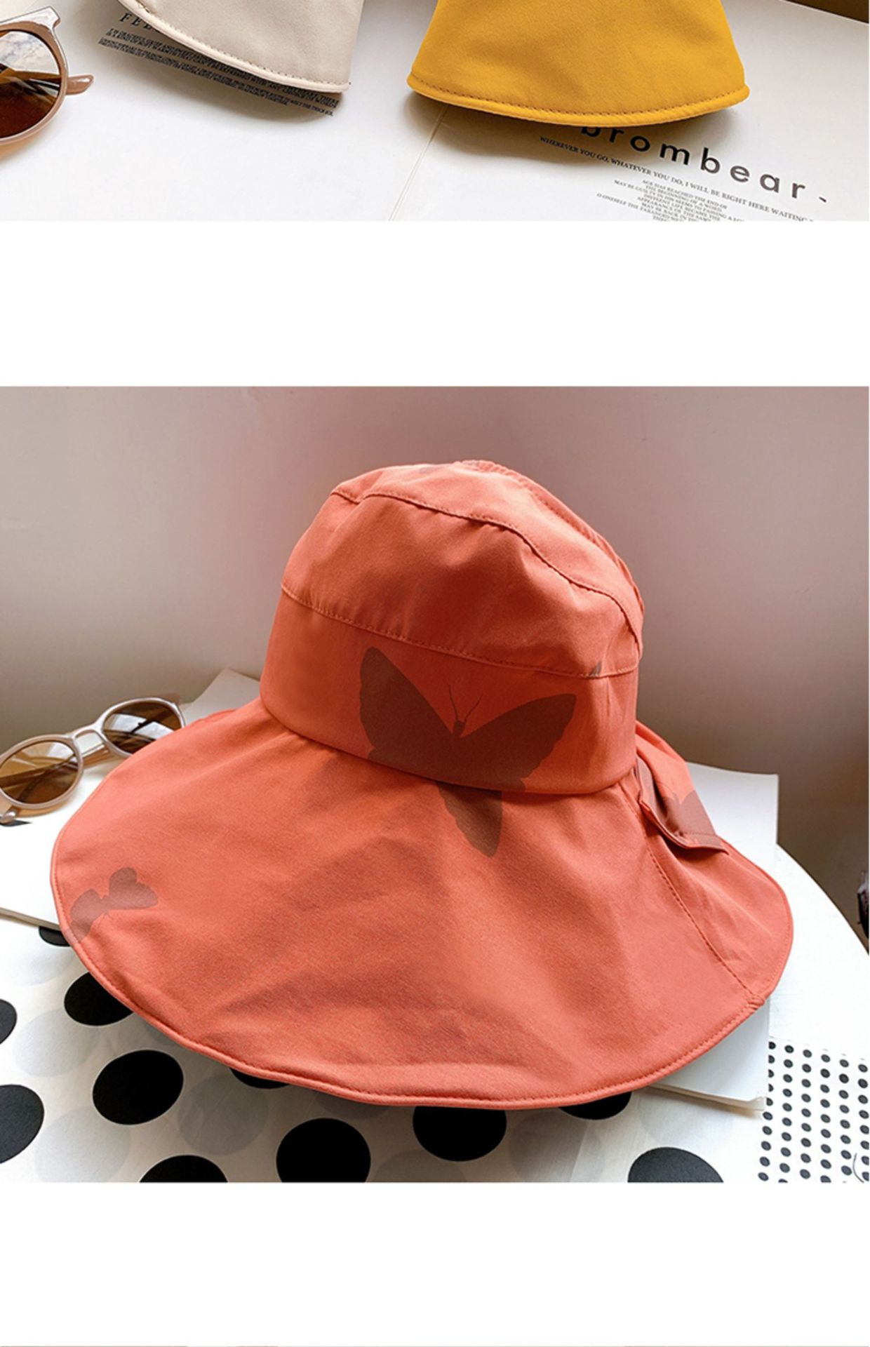 帽子女夏防晒空顶帽大沿韩版太阳帽百搭时尚蝴蝶结遮脸遮阳渔夫帽详情29