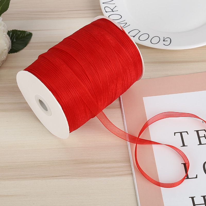 Red silk ribbon, bow, cake packaging cloth strip, gift strap, silk ribbon, satin ribbon, diy handmade decoration gift pic 5