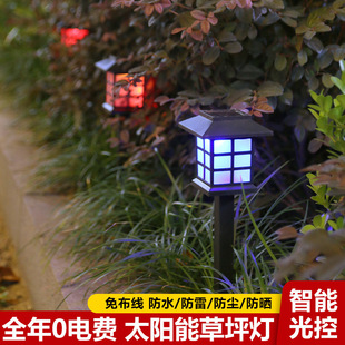 LED solar 4-head lily flower lights, cross-border Amazon outdoor ground insertion lawn sensing courtyard landscape decorative lights pic 11