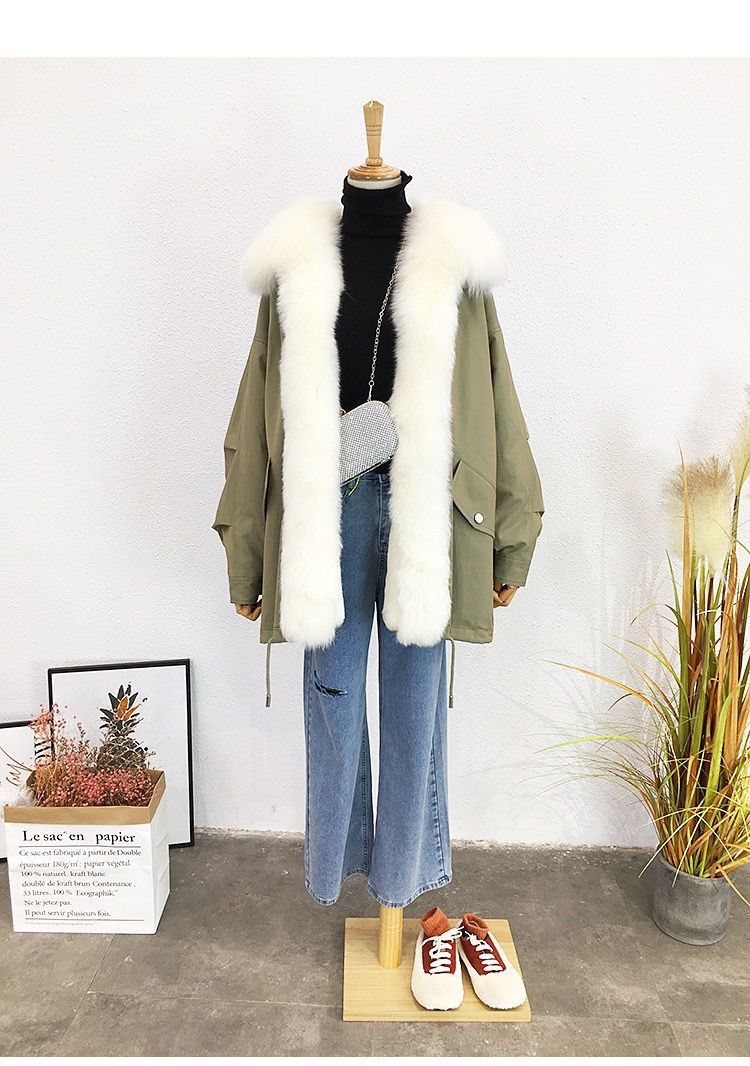 狐狸毛派克服女真毛中长款皮草皮毛一体棉服女2020新款冬季厚外套详情26