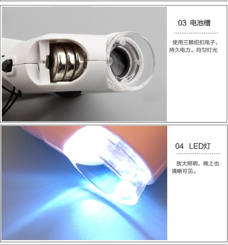 Source factory TH-7004CB Mini portable microscope with phone holder, LED lamp microscope, high magnification, compact size pic 5