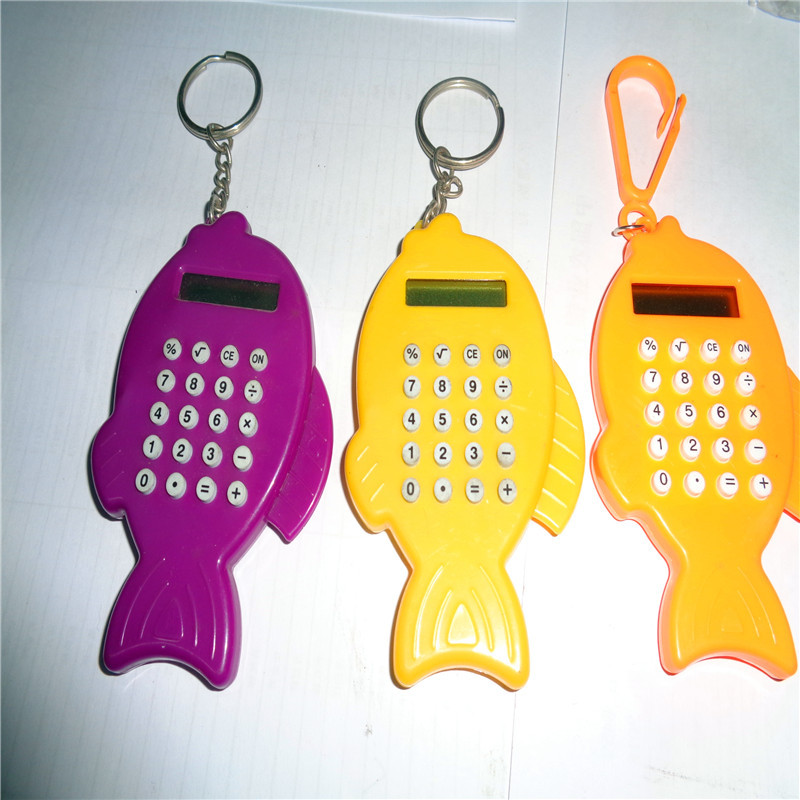 Gift keychain fish-shaped computer, male and female student learning calculator, street stall supply, factory direct sales pic 1